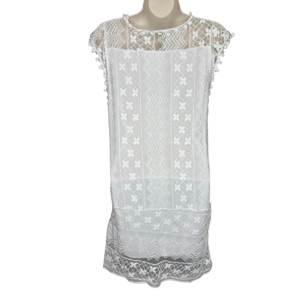 Gamiss Women’s White Floral Lace‎ Sleeveless Dress Size XL - Picture 6 of 10